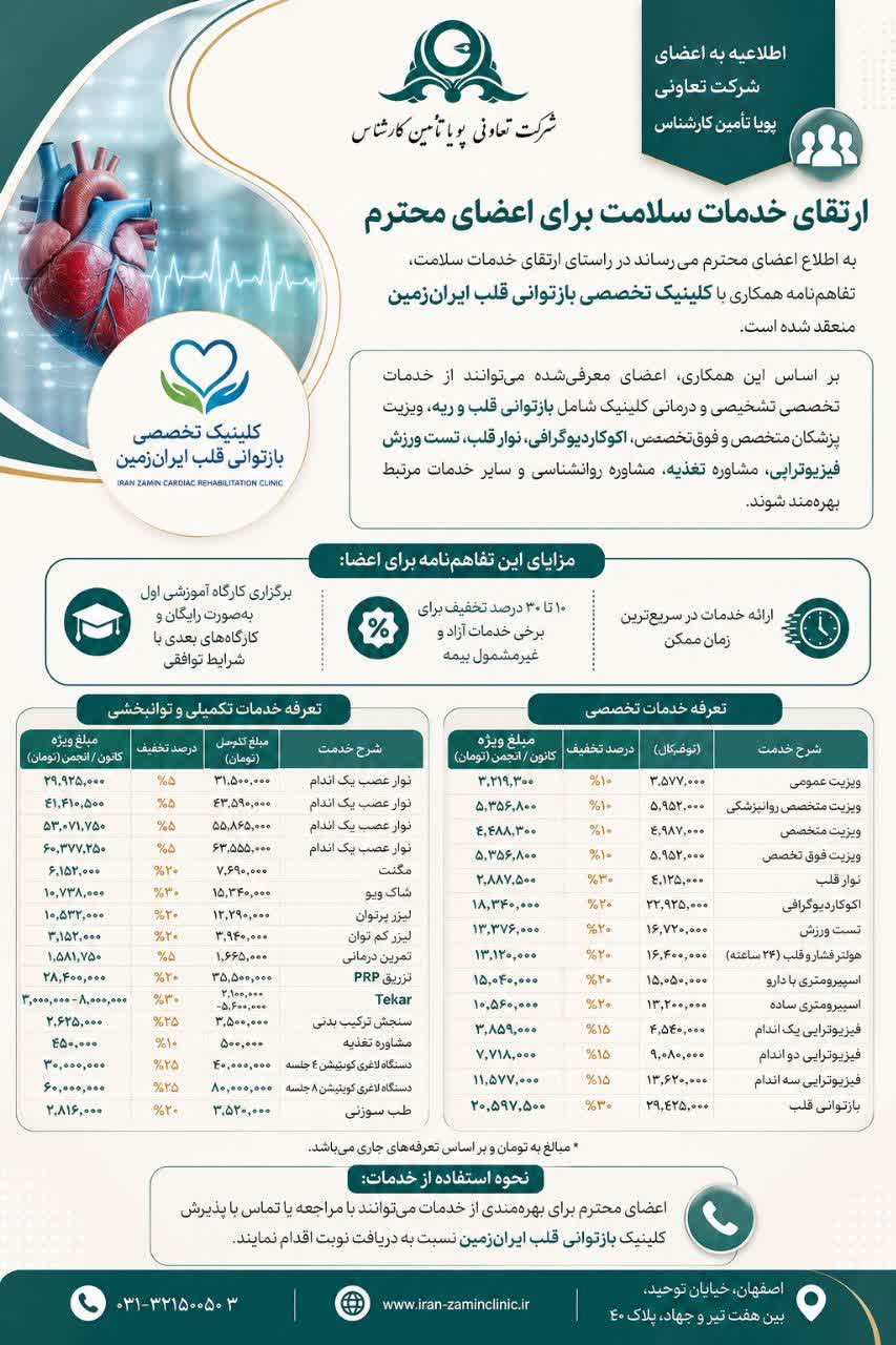 کلینیک فیزیوتراپی و بازتوانی قلب